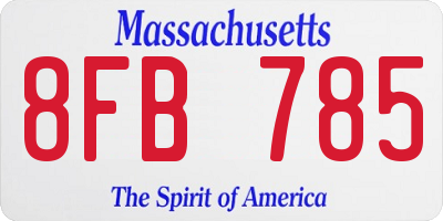MA license plate 8FB785
