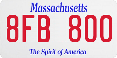 MA license plate 8FB800