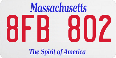 MA license plate 8FB802