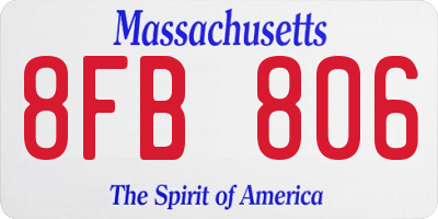 MA license plate 8FB806