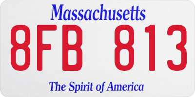 MA license plate 8FB813