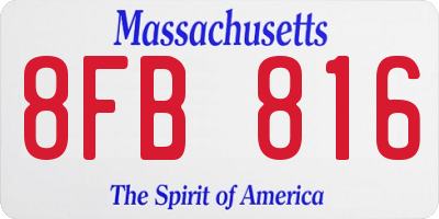 MA license plate 8FB816
