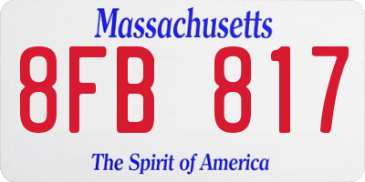MA license plate 8FB817