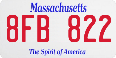 MA license plate 8FB822