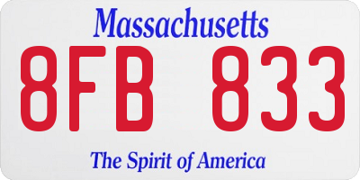 MA license plate 8FB833