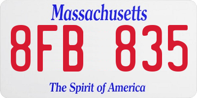 MA license plate 8FB835