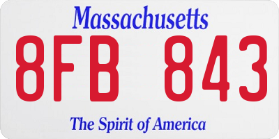 MA license plate 8FB843
