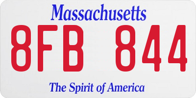 MA license plate 8FB844