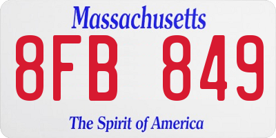 MA license plate 8FB849