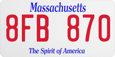 MA license plate 8FB870