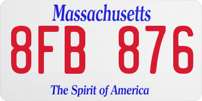 MA license plate 8FB876