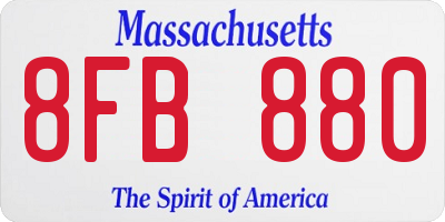 MA license plate 8FB880