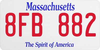 MA license plate 8FB882