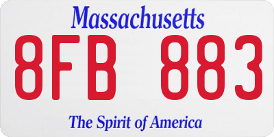 MA license plate 8FB883