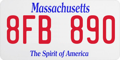 MA license plate 8FB890