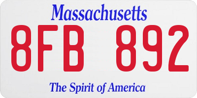 MA license plate 8FB892