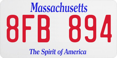 MA license plate 8FB894