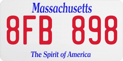 MA license plate 8FB898