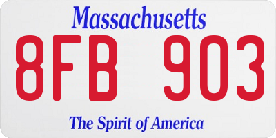 MA license plate 8FB903