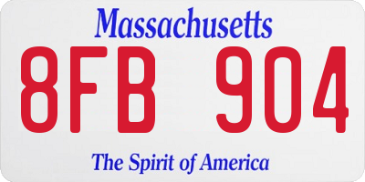 MA license plate 8FB904