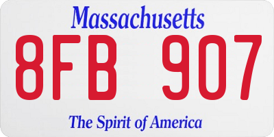 MA license plate 8FB907