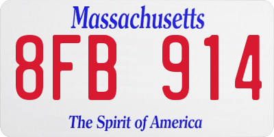 MA license plate 8FB914