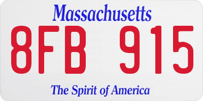 MA license plate 8FB915