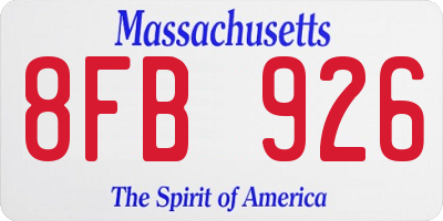 MA license plate 8FB926