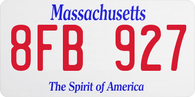 MA license plate 8FB927