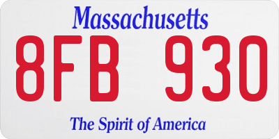 MA license plate 8FB930