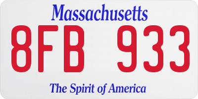 MA license plate 8FB933