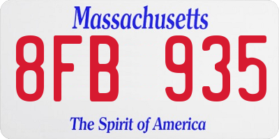 MA license plate 8FB935
