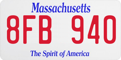 MA license plate 8FB940