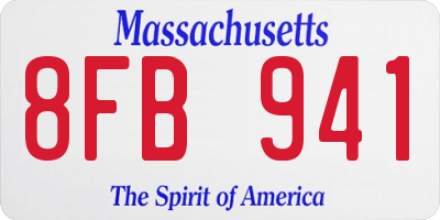MA license plate 8FB941