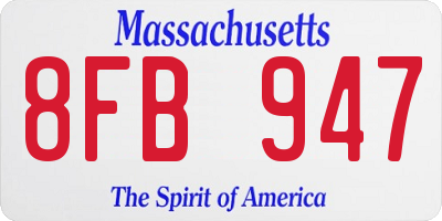 MA license plate 8FB947