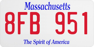 MA license plate 8FB951