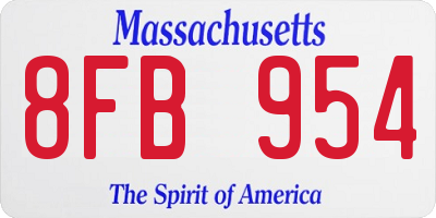 MA license plate 8FB954