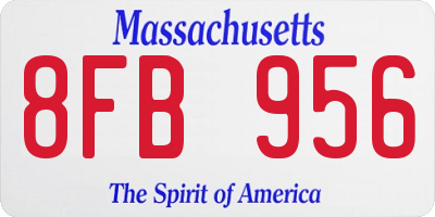 MA license plate 8FB956