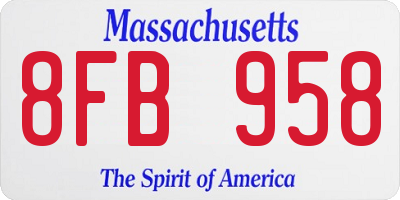 MA license plate 8FB958
