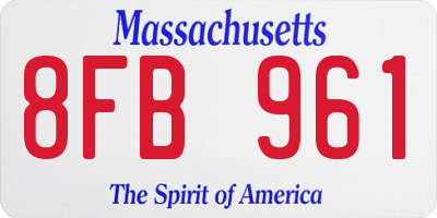 MA license plate 8FB961