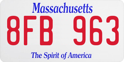 MA license plate 8FB963