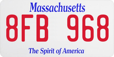 MA license plate 8FB968