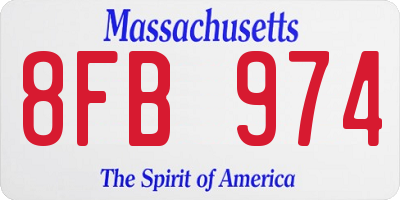 MA license plate 8FB974