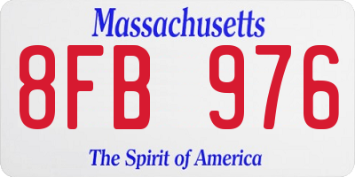 MA license plate 8FB976
