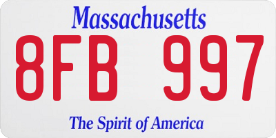 MA license plate 8FB997