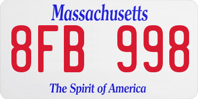 MA license plate 8FB998