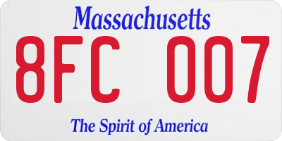 MA license plate 8FC007
