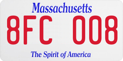MA license plate 8FC008