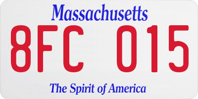 MA license plate 8FC015