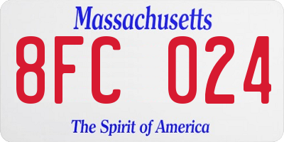 MA license plate 8FC024
